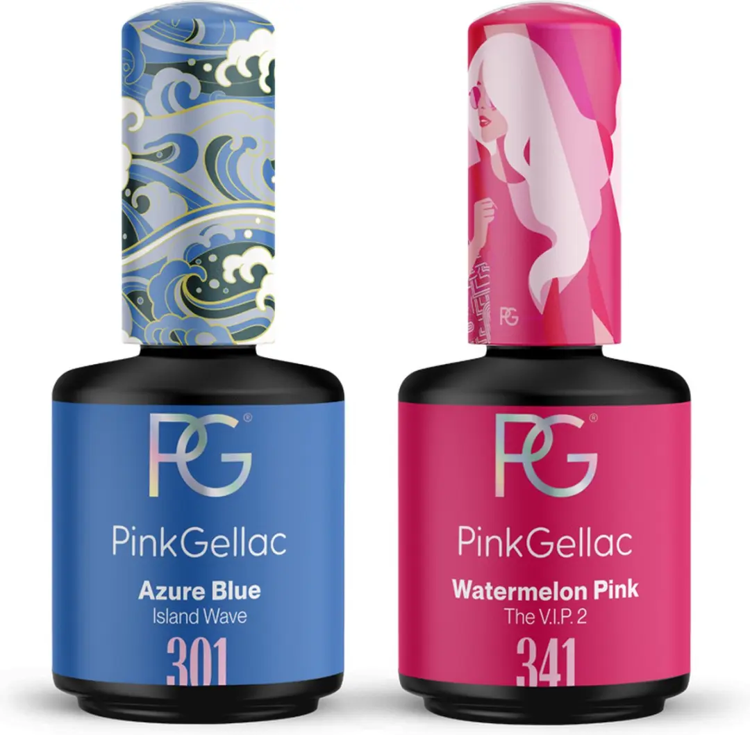 Pink Gellac Gellakset Azure Blue & Watermelon Pink
