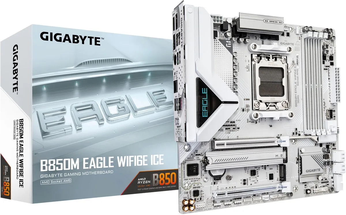 Gigabyte B850M Eagle WIFI6E ICE AM5 Micro-ATX Moederbord