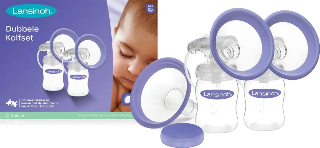 Lansinoh Smartpump Dubbelzijdige Afkolfset 21mm/25mm - Paars/Transparant