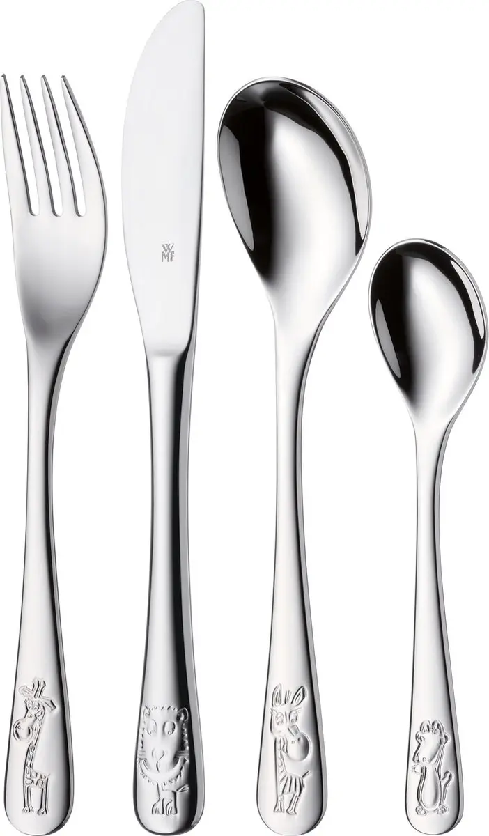 WMF Safari Kinderbestek 4-delig - Zilver