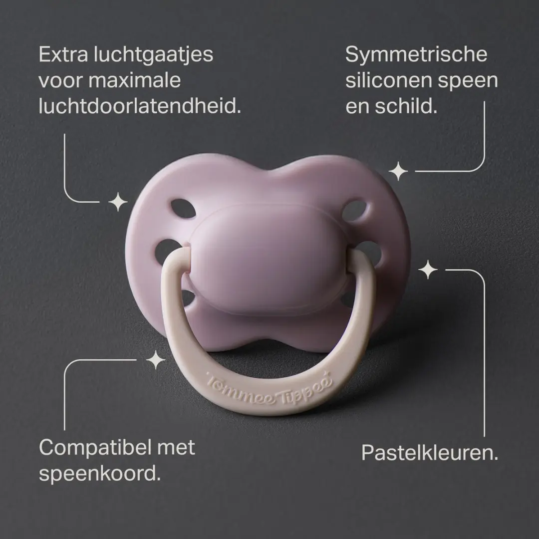Tommee Tippee Orthodontische Fopspeen 0-2 Maanden - 4 Stuks - Pale Plum & Cotton Candy