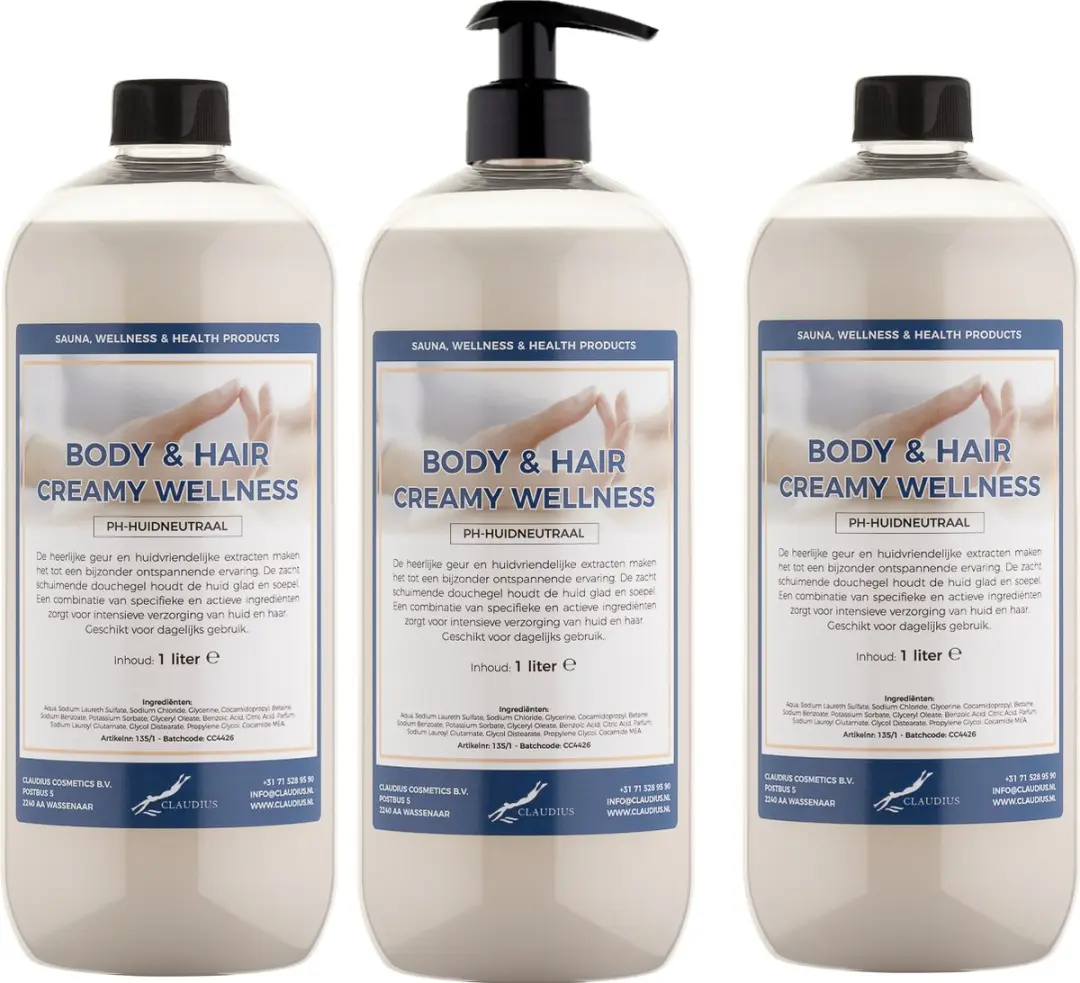 Splashbox Cosmetics Body & Hair Creamy Wellness 1L - 3 Stuks