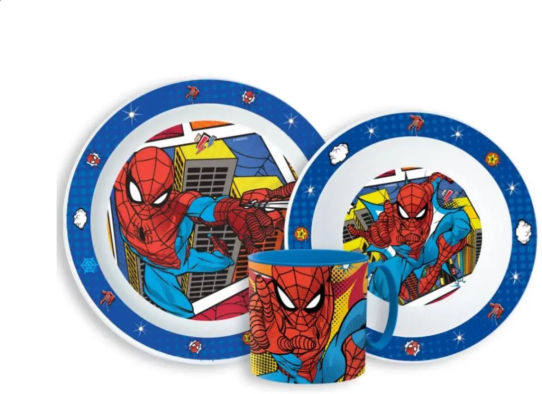 Marvel Spiderman 3-delige Ontbijtset - Blauw-Rood