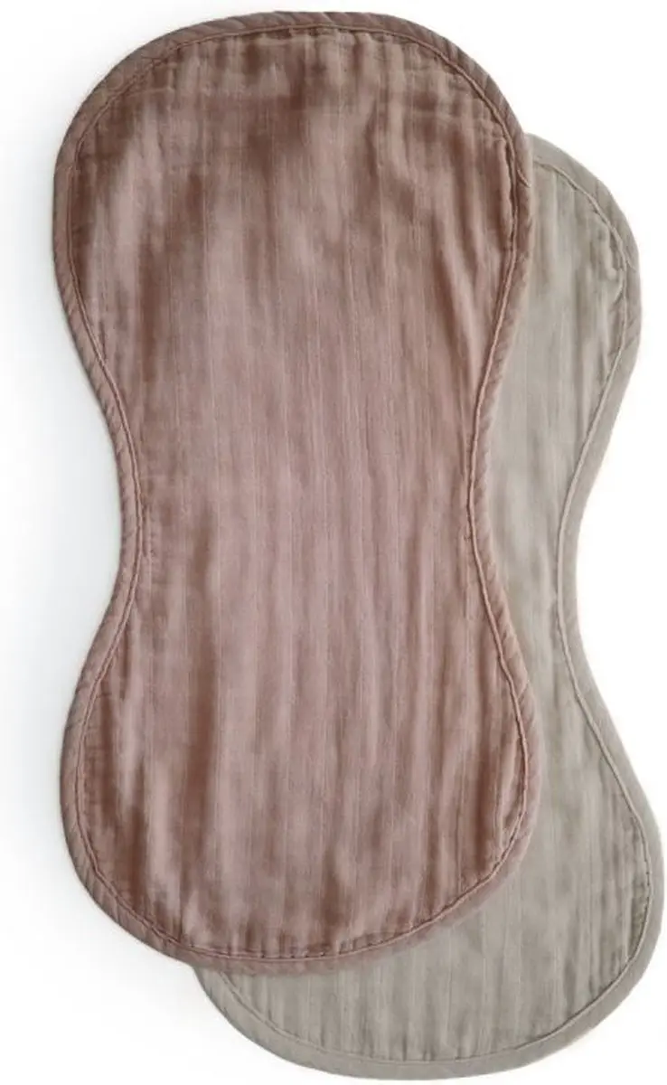 Mushie Spuugdoeken Set - 2 Stuks - Blush/Fog