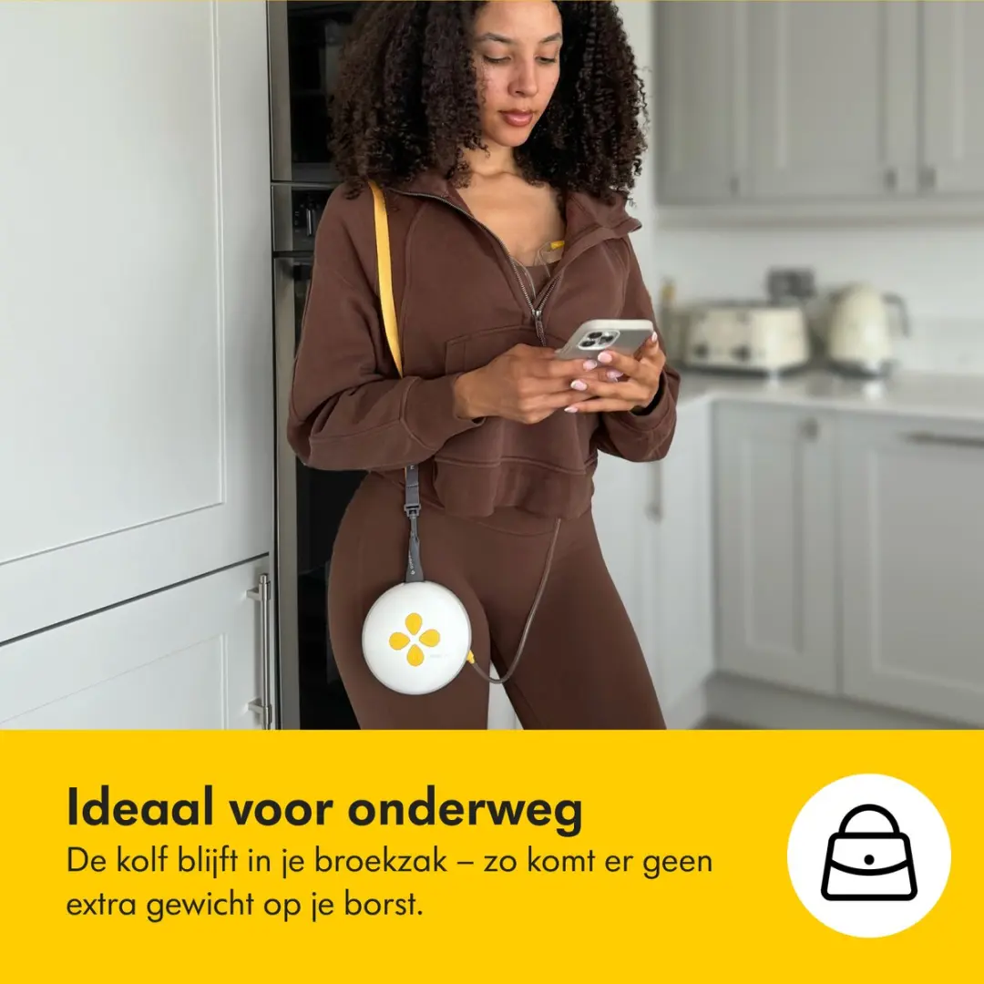 Medela Swing Maxi Handsfree Borstkolf - Dubbel - Grijs/Transparant/Geel