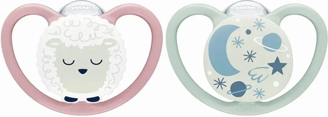 NUK Space Night Siliconen Fopspenen 2 Stuks - Blauw