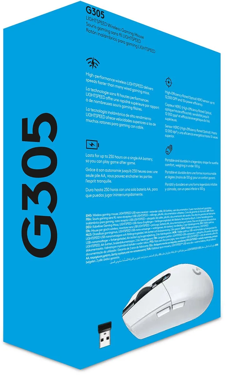Logitech G G305 Draadloze Muis 910-005292 - 12.000 DPI - Wit