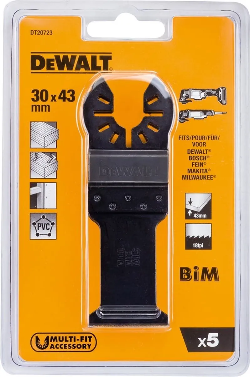 DeWalt DT20723 Multitool Zaagblad Hout - 5 Stuks - afbeelding 6 van 6