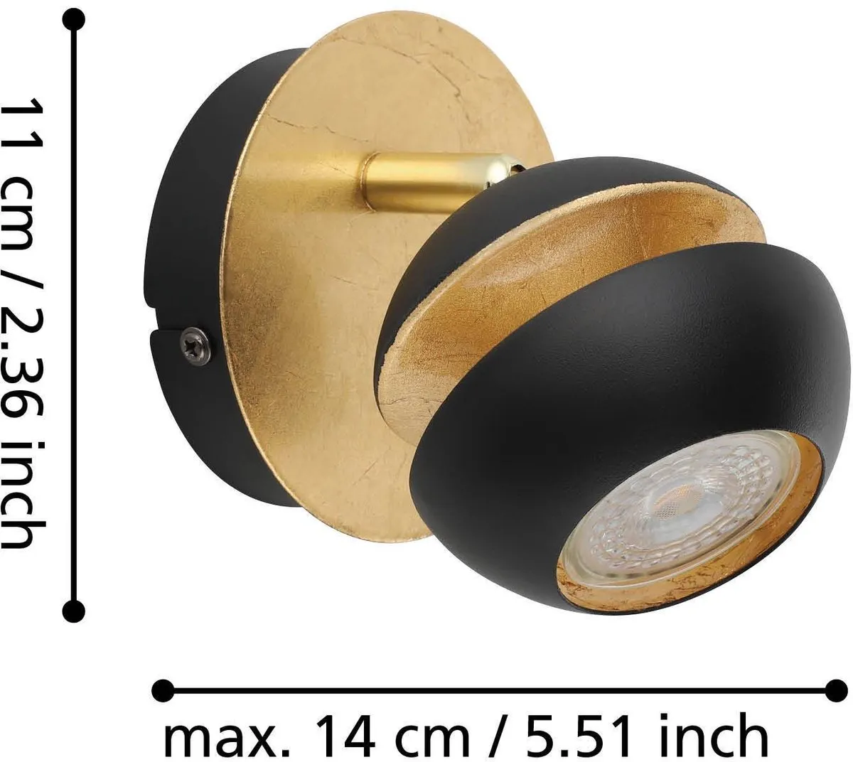 Eglo Nocito Spot 1 Licht - Ø110cm - Zwart/Goud