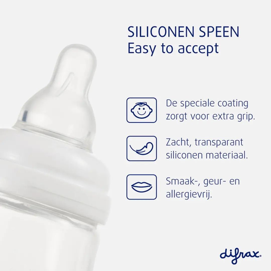 Difrax Babyfles 250ml Natural S-fles - Anti-Colic - Lichtblauw - 2 Stuks