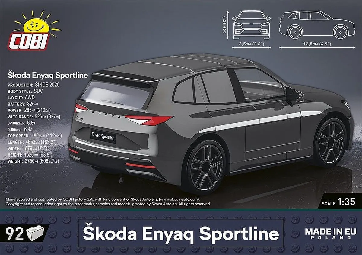 Cobi Enyaq Sportlijn COBI-24576 - 92 Stukken - Meerkleurig