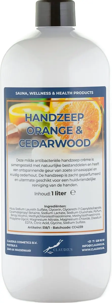 Splashbox Cosmetics Handzeep Sweet Orange & Cedarwood 1L