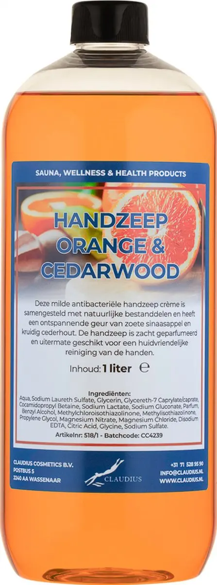 Splashbox Cosmetics Handzeep Sweet Orange & Cedarwood 1L