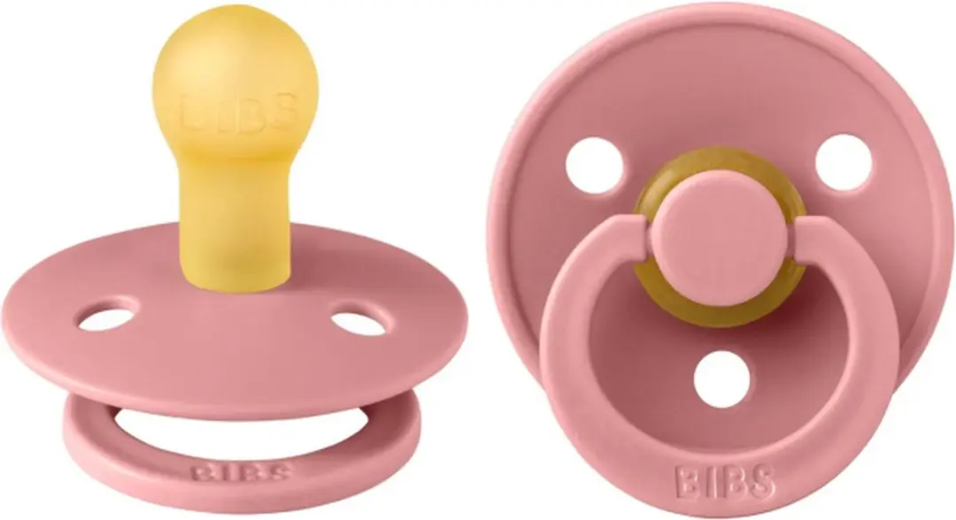 BIBS Fopspeen Latex Round 6-18mnd - Maat 2 - Dusty Pink