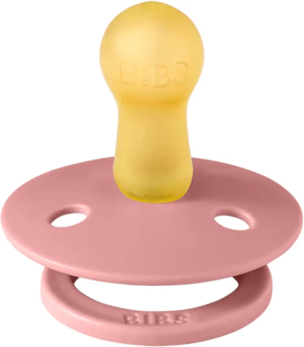 BIBS Fopspeen Latex Round 6-18mnd - Maat 2 - Dusty Pink