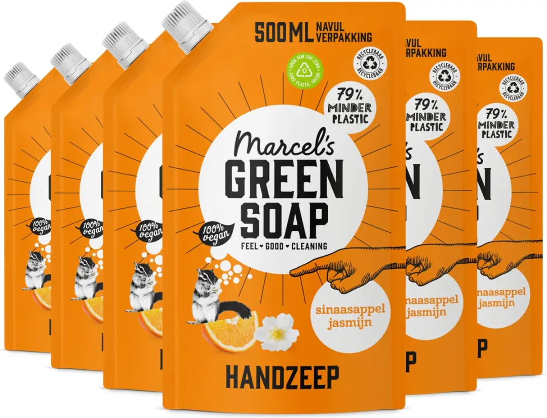 Marcel's Green Soap Handzeep Refill Sinaasappel & Jasmijn 3L