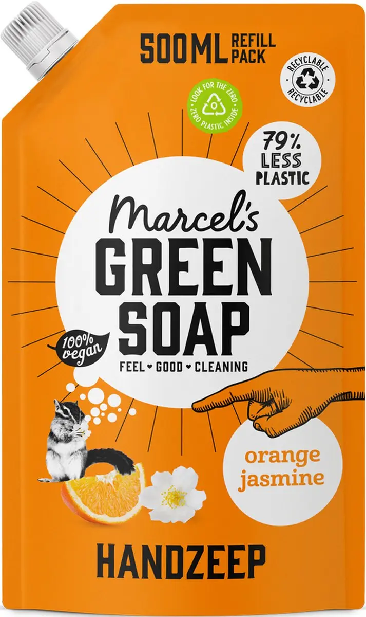 Marcel's Green Soap Handzeep Refill Sinaasappel & Jasmijn 3L
