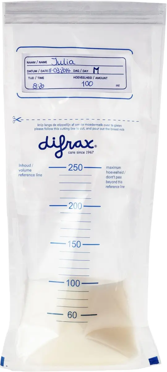 Difrax Moedermelk Bewaarzakjes - 20 Stuks - afbeelding 6 van 6