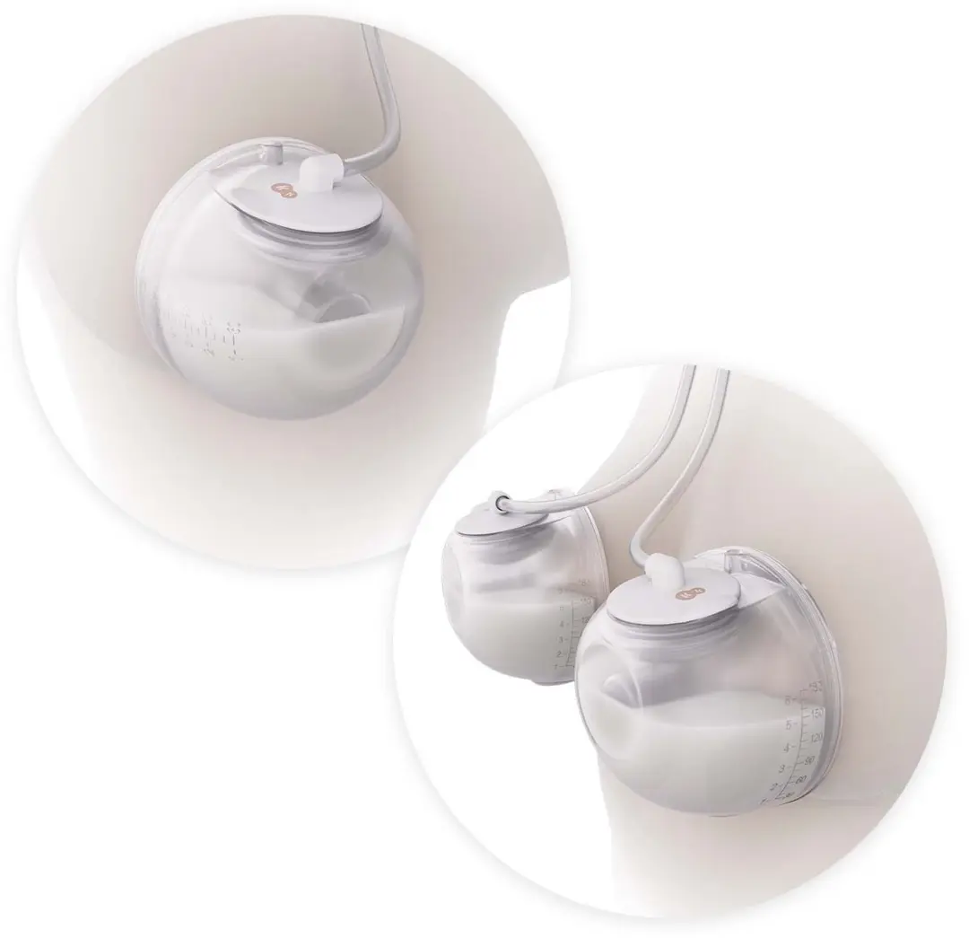 KinderKraft GentleFlow Handsfree Borstkolf Goud - Draadloos & Stil - 2x180ml - afbeelding 6 van 6