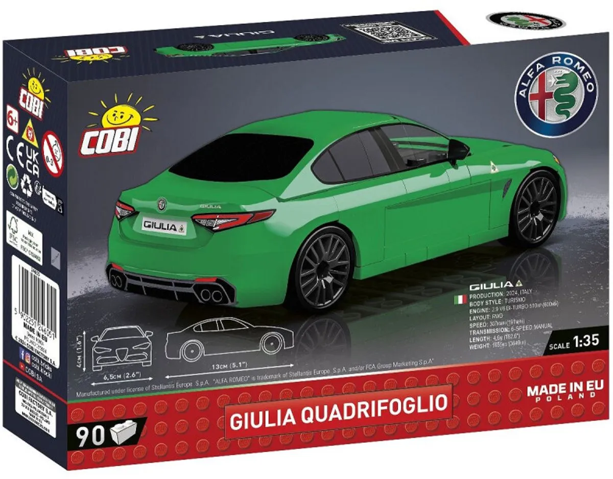 Cobi 24605 Alfa Romeo Giulia Quadrifoglio - 100 Stukken - Meerkleurig