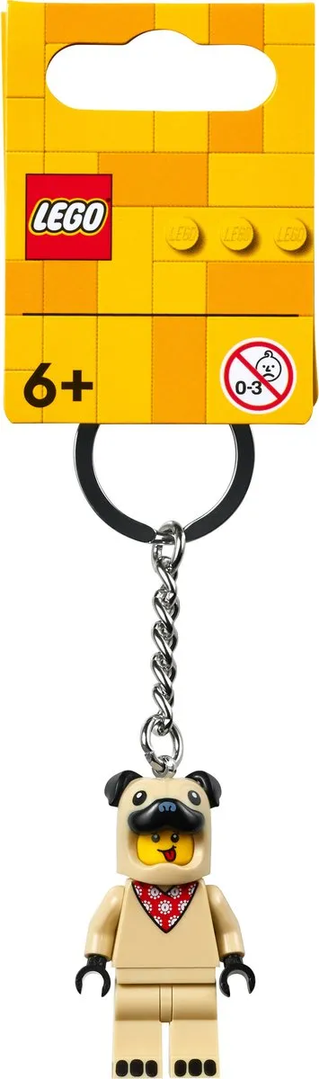 LEGO Sleutelhanger Jongen in Franse Bulldogpak - Beige