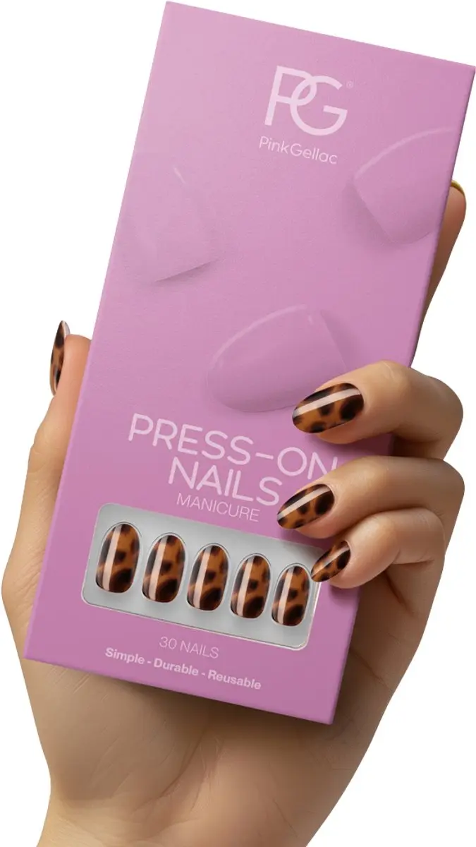 Pink Gellac Press On Nails 2007 Tortoise Touch