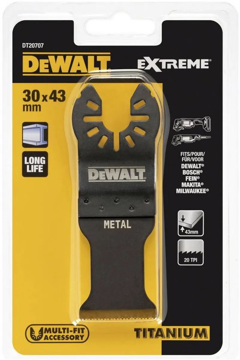 DeWalt DT20707 Multitool Zaagblad Titanium - 31x43mm