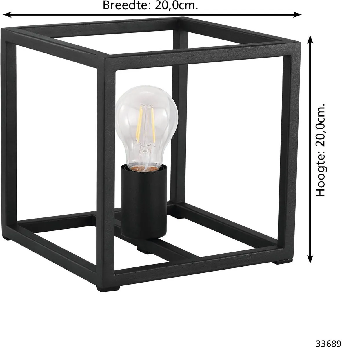 Eglo Eldrick Industrieel Tafellamp E27 - 20cm - Zwart