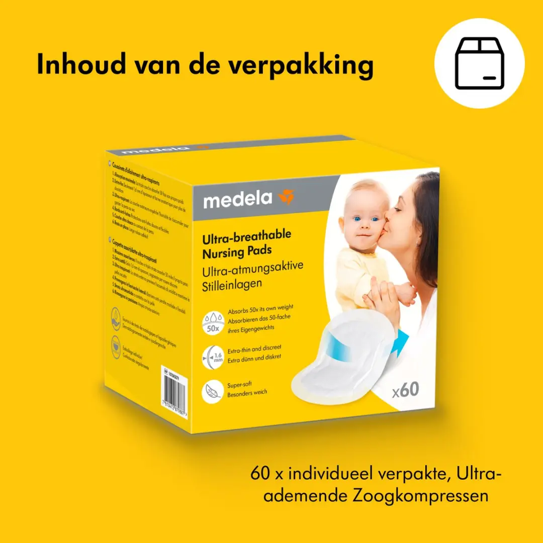 Medela Ultra-Ademende Zoogcompressen 60 Stuks