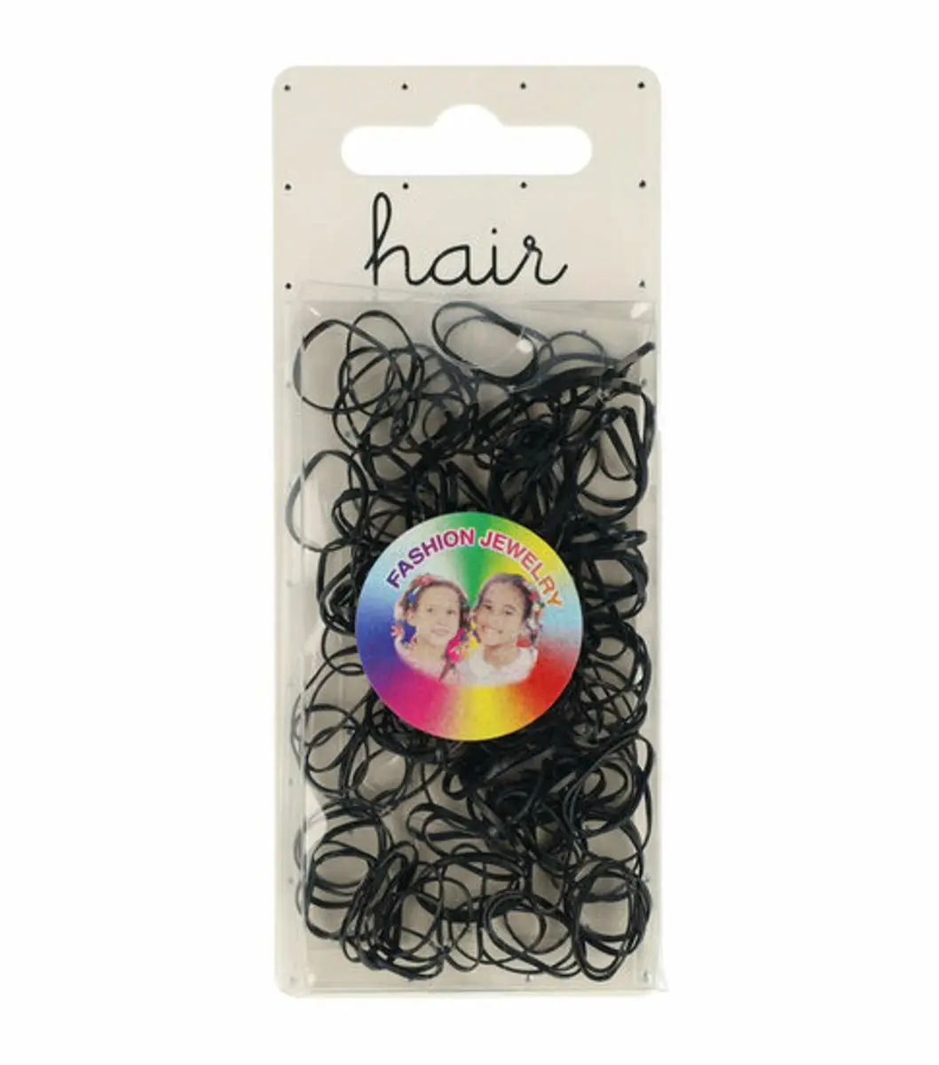 Haarsoires Haarelastiekjes Mini 1cm - Zwart - 150 Stuks