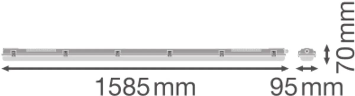 LEDVANCE Waterdichte Montagebalk 2x150cm - Donkergroen