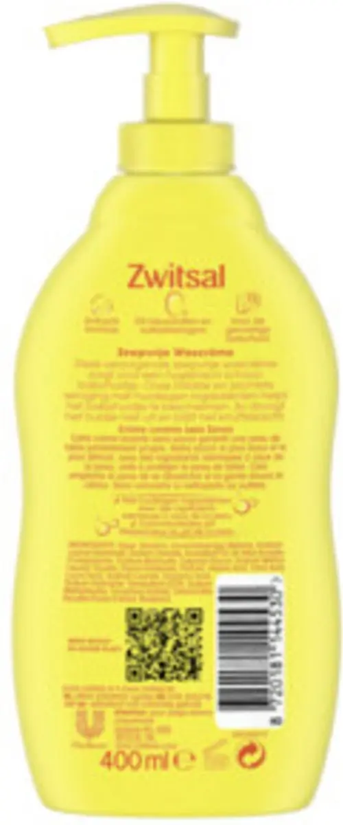 Zwitsal Zeepvrije Wascrème 400ml - 6 Stuks