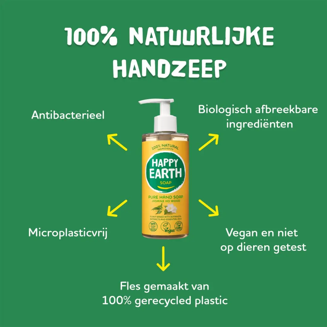 Happy Earth Handzeep Jasmine Ho Wood Bundel - 6x300ml
