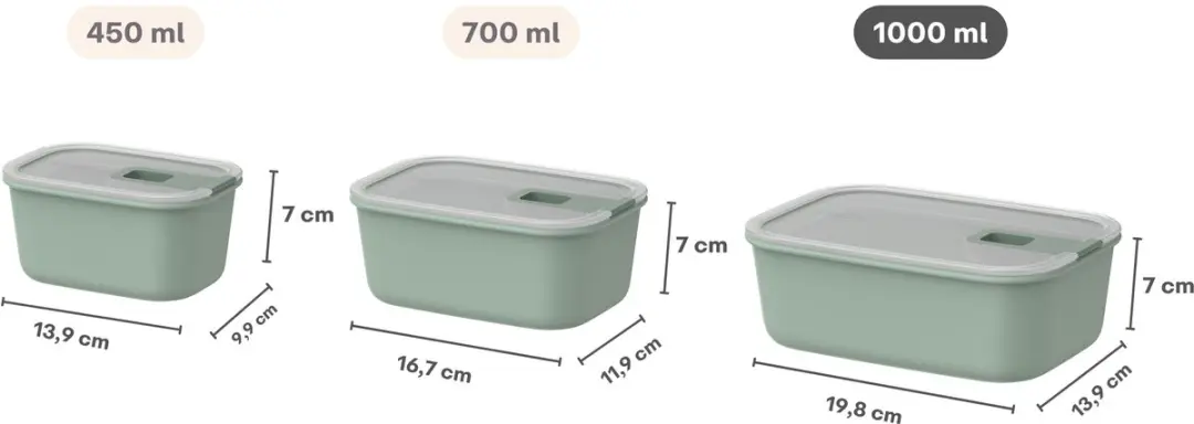 Mepal Vershouddoos EasyClip 1L - Nordic sage - afbeelding 6 van 6