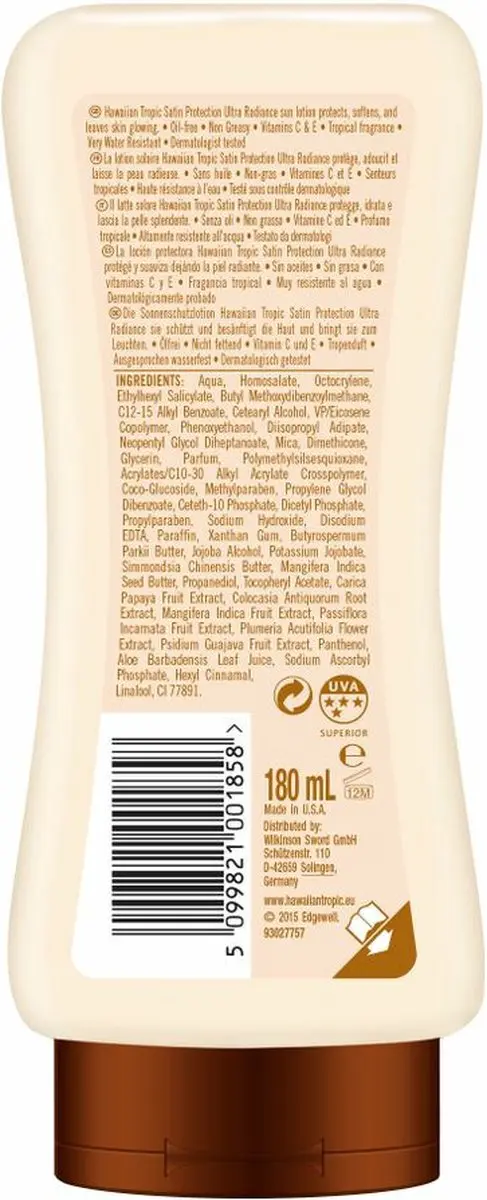 Hawaiian Tropic Glowing Protection SPF 50 Zonnebrandlotion 2x180ml