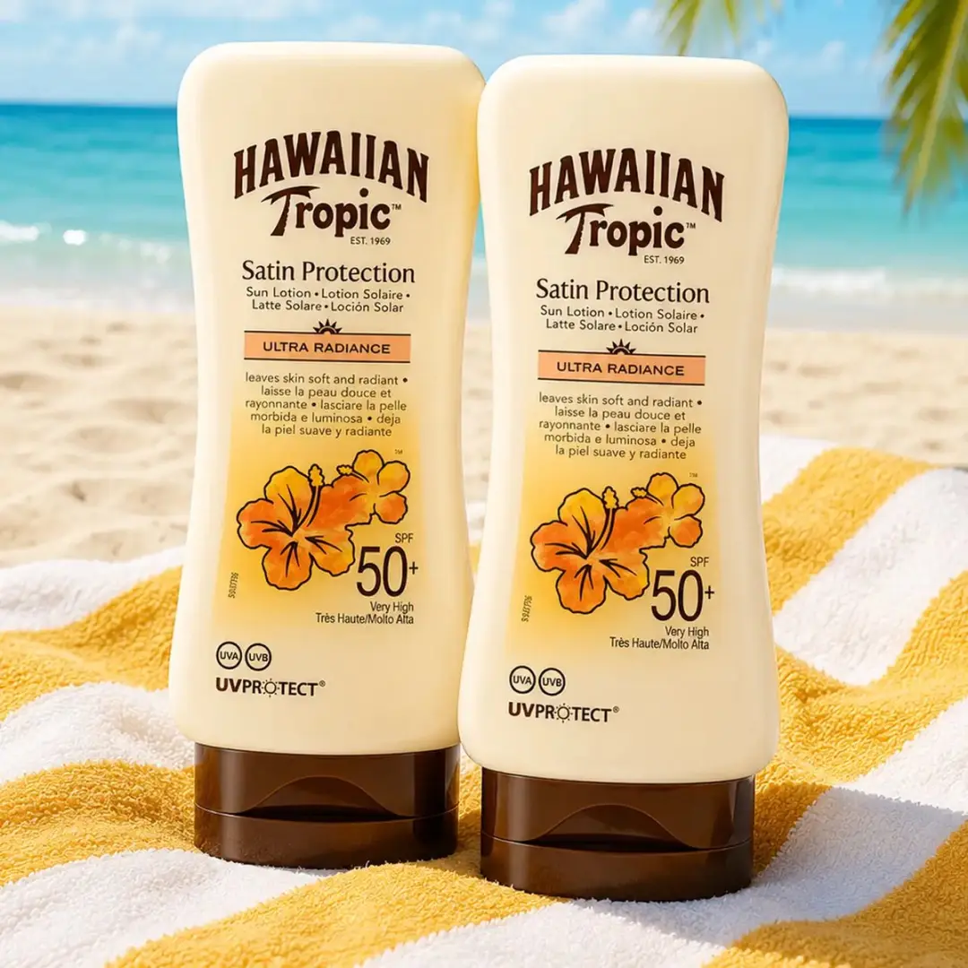 Hawaiian Tropic Glowing Protection SPF 50 Zonnebrandlotion 2x180ml