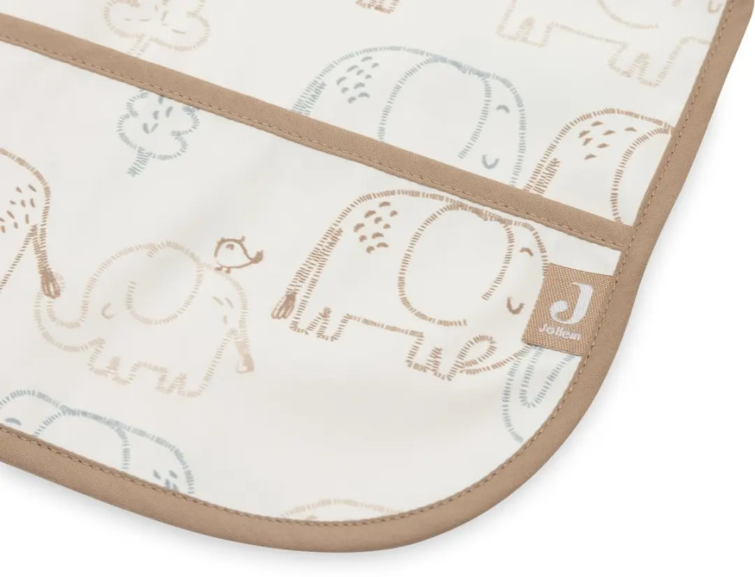 Jollein Slabbetje Waterproof Met Mouw 75cm - Elephant Tales