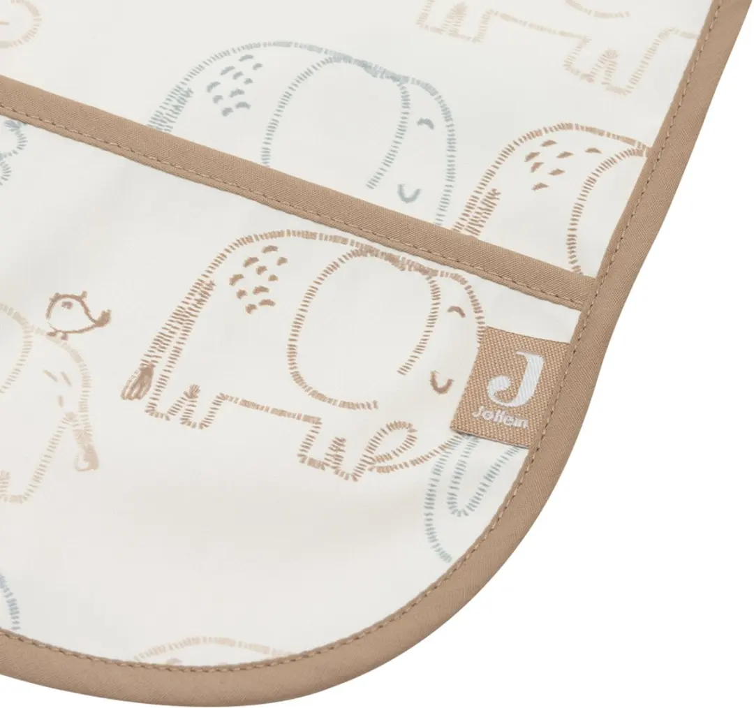 Jollein Slabbetje Waterproof Met Mouw 75cm - Elephant Tales