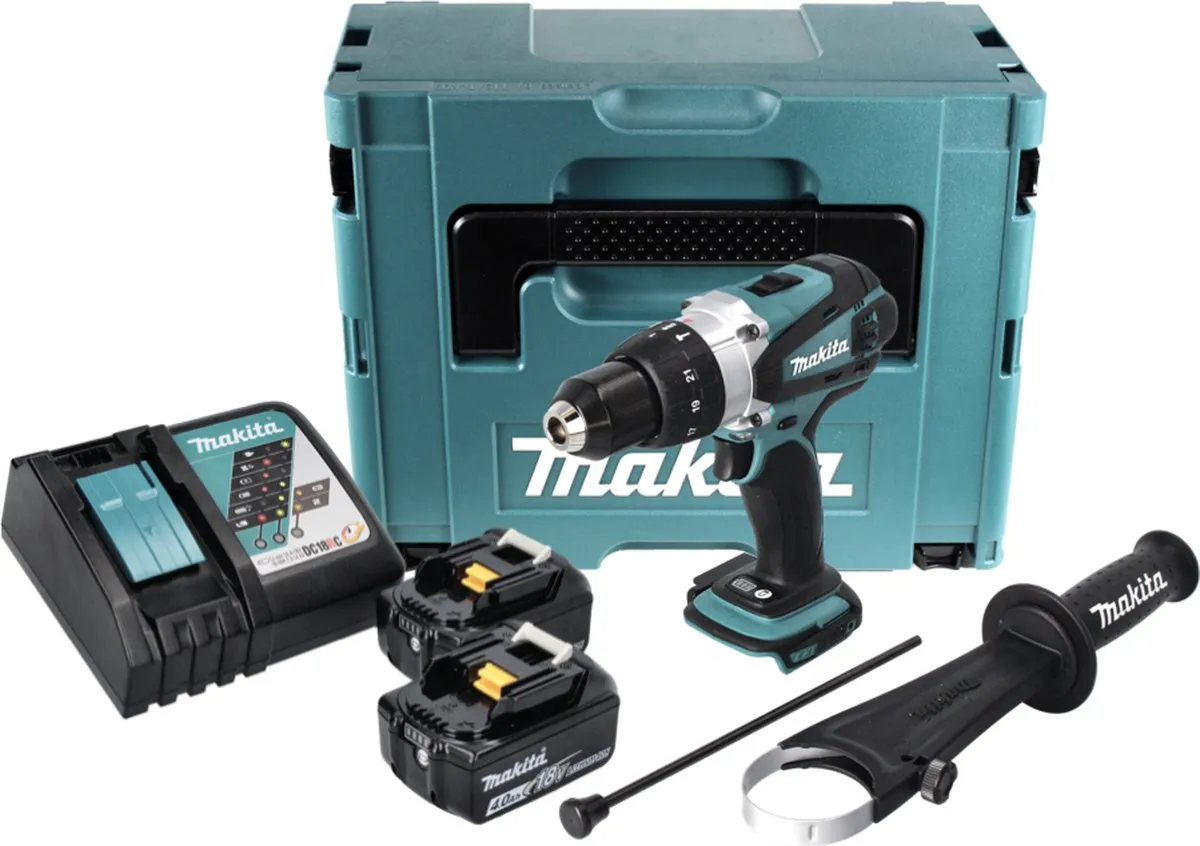 Makita DHP458RME Klopboormachine 18V - 2x 4.0Ah - 91Nm