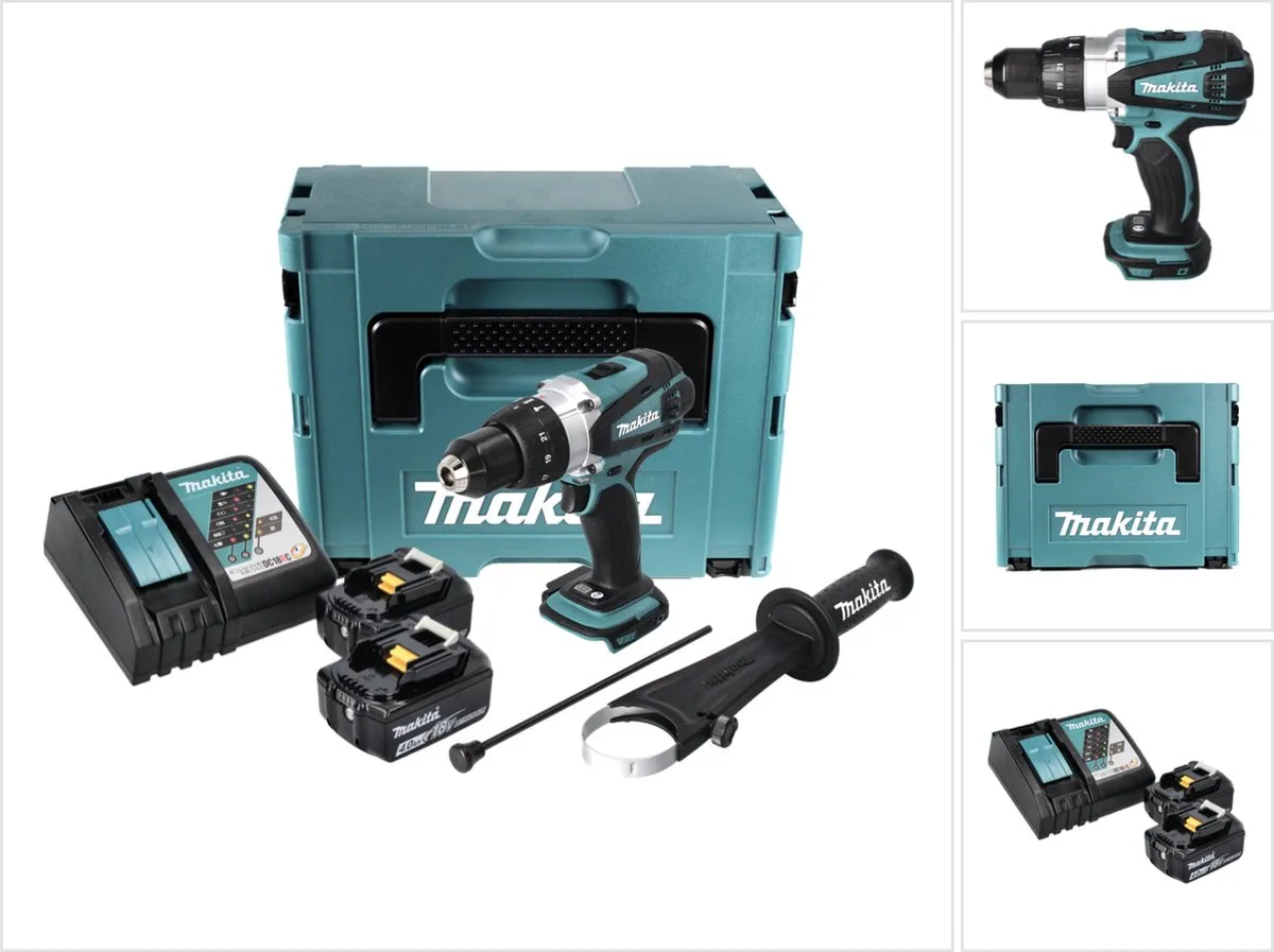 Makita DHP458RME Klopboormachine 18V - 2x 4.0Ah - 91Nm