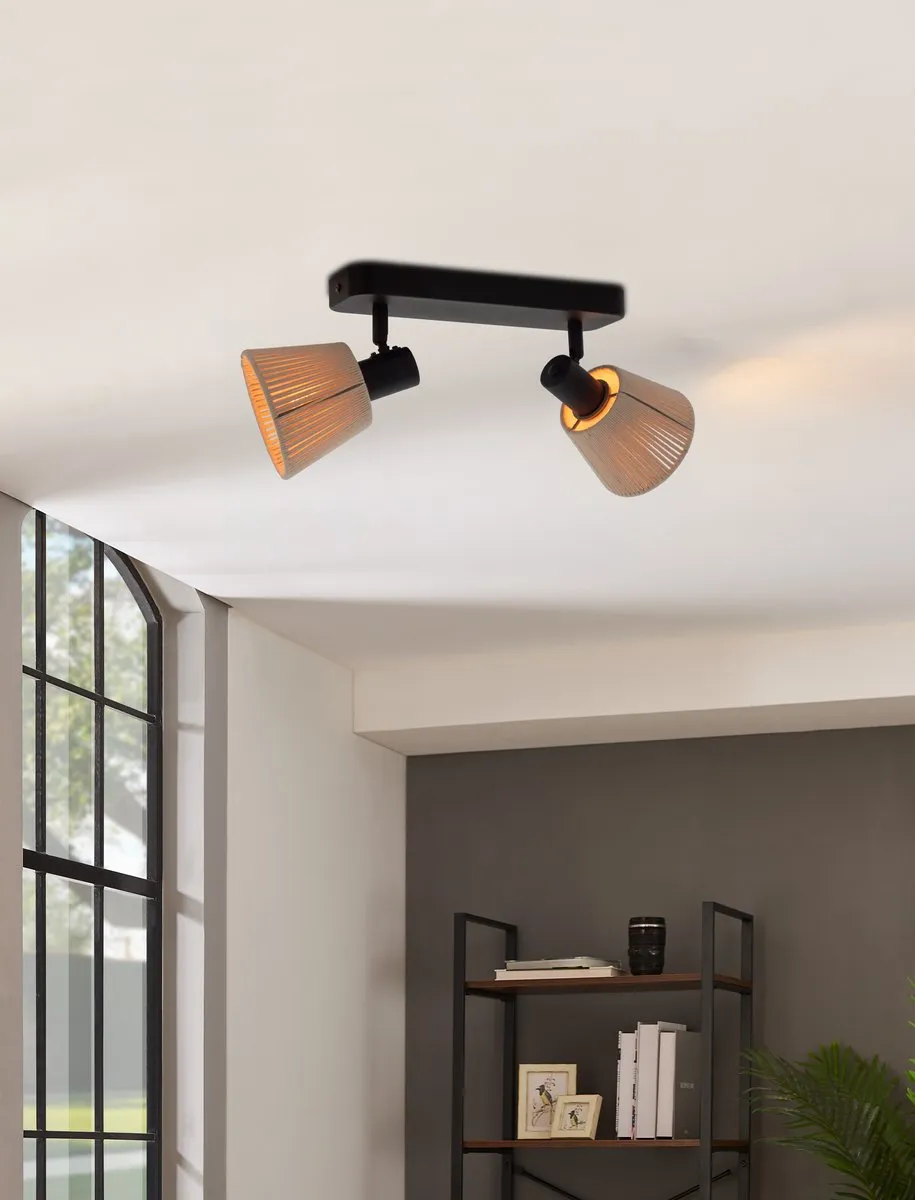Eglo Seagard Spot E14 Kantelbaar - 2x40W - Zwart/Crème