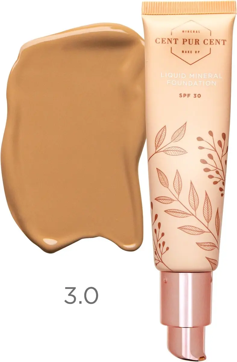 Cent Pur Cent Liquid Mineral Foundation 1.0 - 30ml - Beige