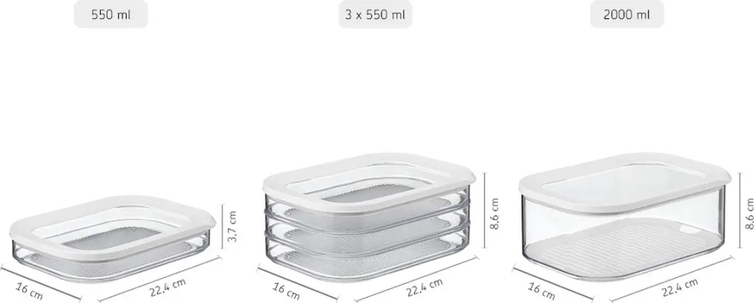 Mepal Modula Vleeswarendoos 550ml - 2 Vakken - Zwart