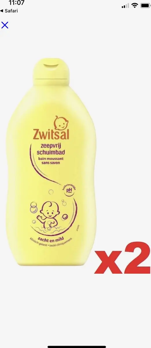 Zwitsal Schuimbad Zeepvrij 200ml x 2
