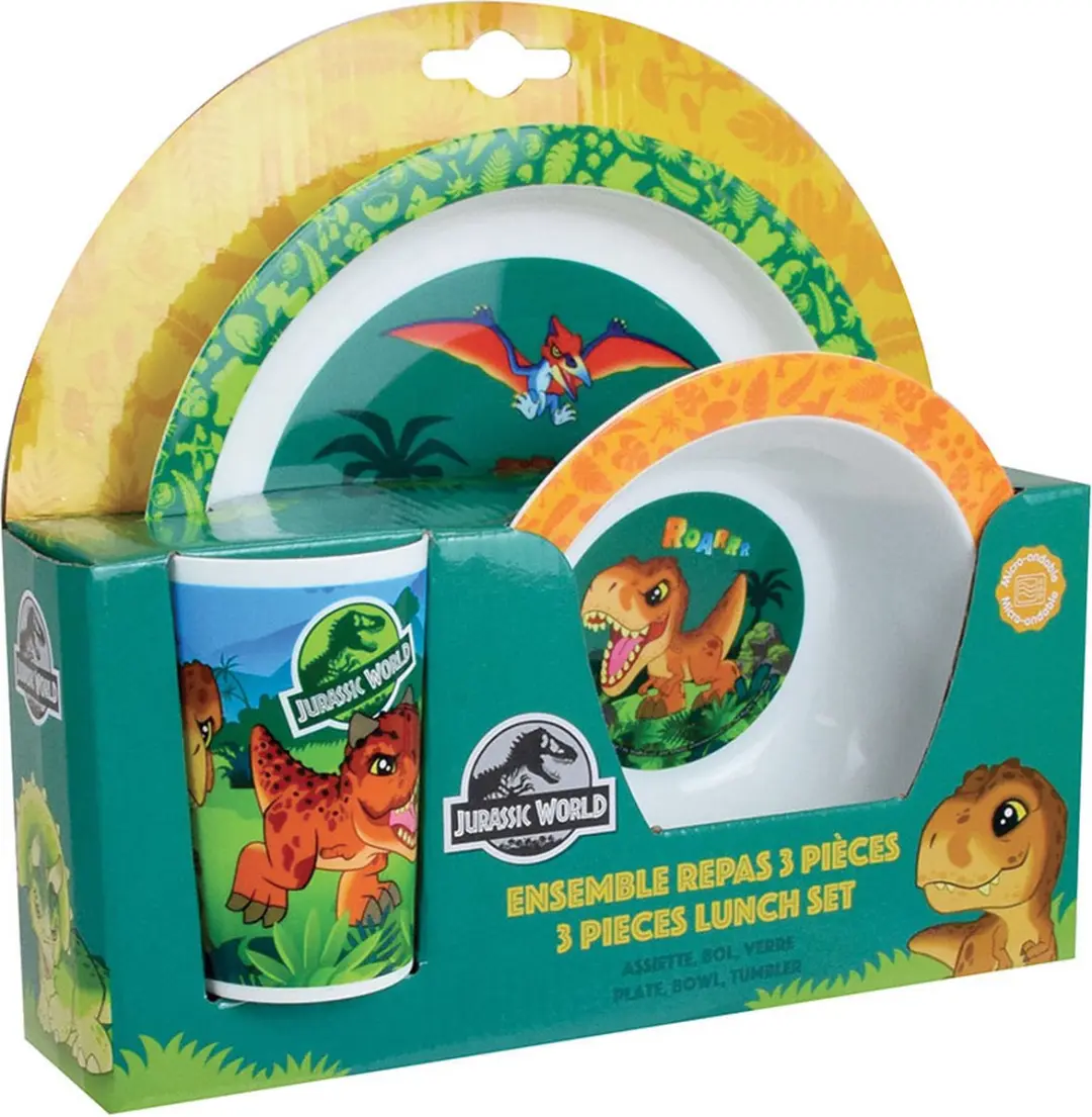 Jurassic World Ontbijtset Roarrr - 3-delig - Multi