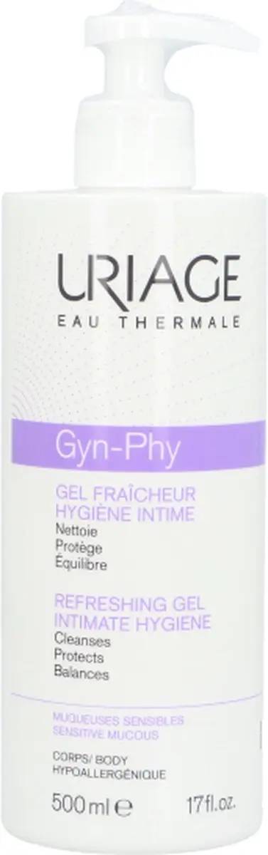 Uriage Gyn-Phy Gel Fraîcheur Hygiëne Intime 500ml - afbeelding 6 van 6