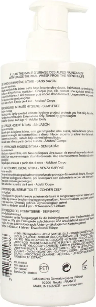 Uriage Gyn-Phy Gel Fraîcheur Hygiëne Intime 500ml