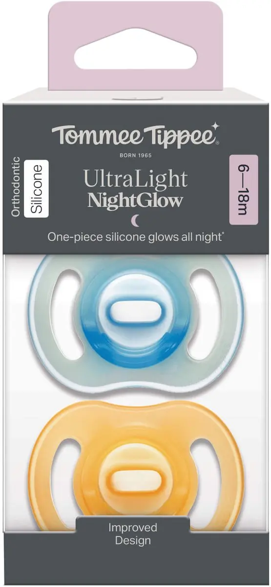 Tommee Tippee Ultra-light StayPut Night Fopspenen 6-18m - 2 Stuks - afbeelding 6 van 6