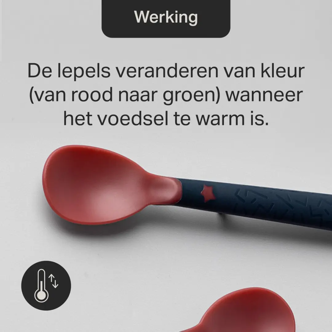 Tommee Tippee Warmtegevoelige Lepels - 4 Stuks - Oranje Rood