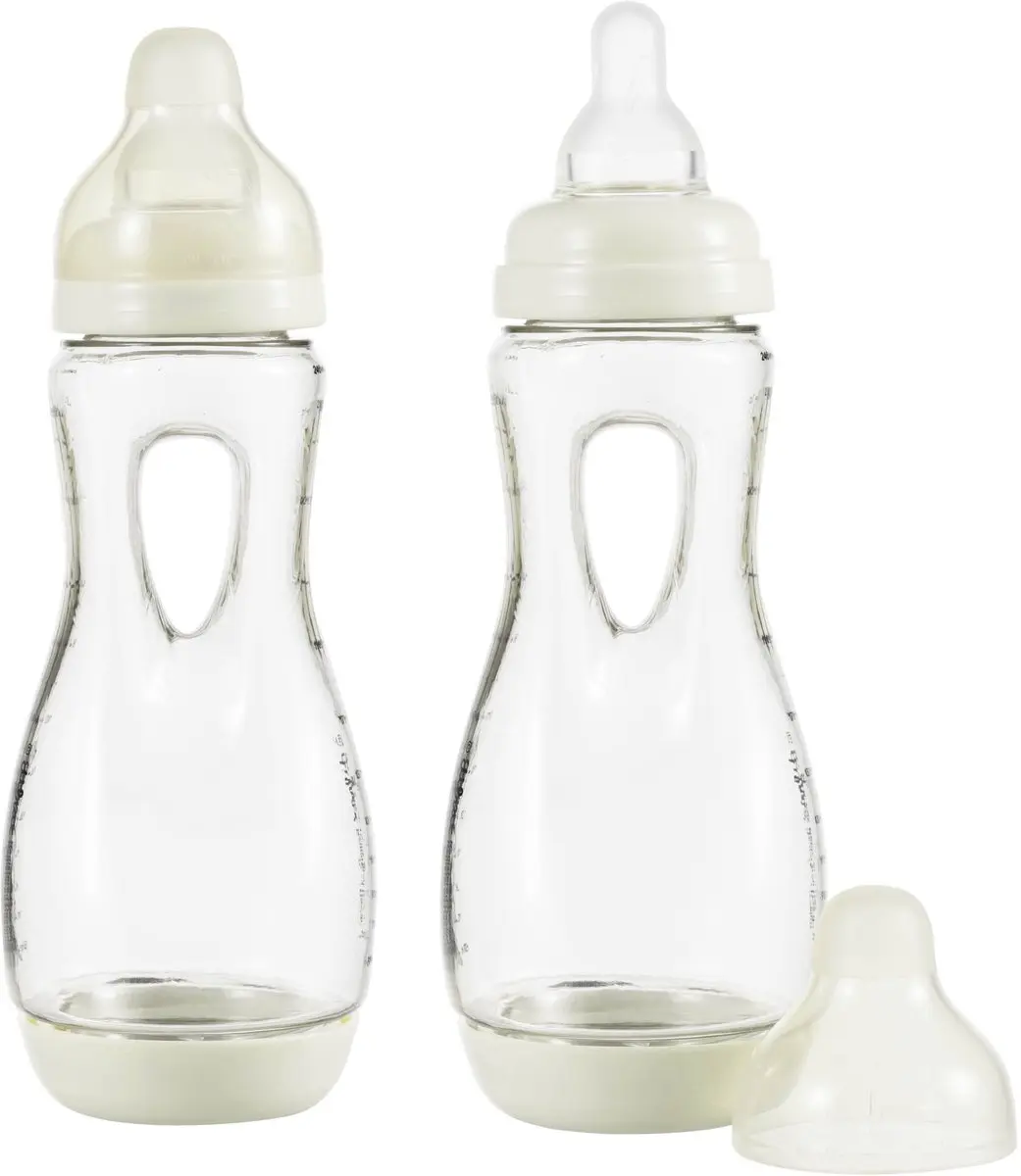 Difrax Handgreep Babyfles 240ml - 2 Stuks - Crème